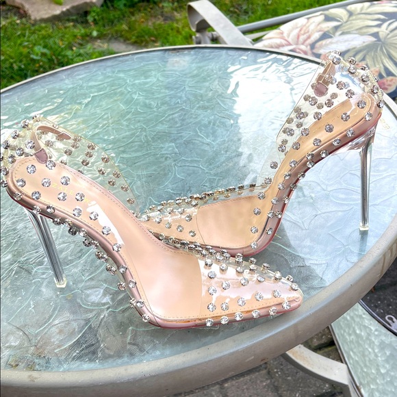 Pink Crystal Embellished Heels - Picture 1 of 9